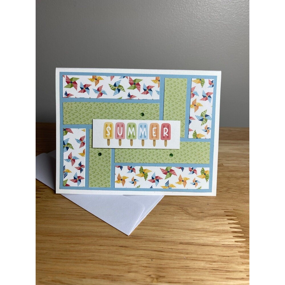 Handmade Summer Blank Greeting Card A2 & Envelope
